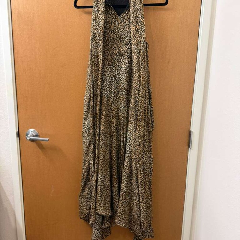Zara Leopard Print Halter Neck Dress - Picture 2 of 5